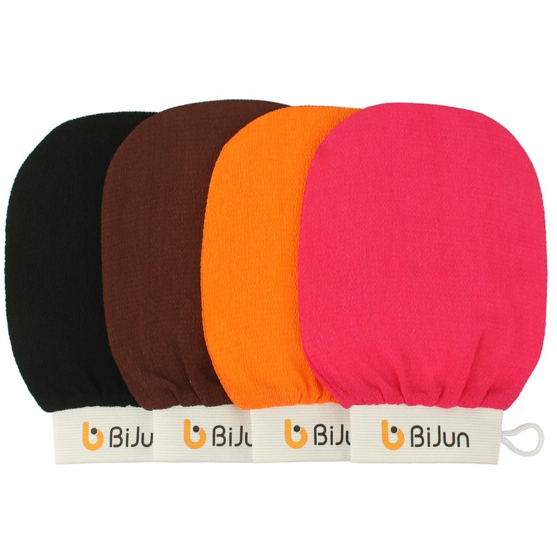 BiJun Exfoliating Glove Moroccan Kessa Scrub Exfoliating Gloves Deep Exfoliating Mitt Body Scrub Premium Scrub Wash Mitt Body Skincare at Home Shower or Bath Exfoliating Mitts for Dead Skin Remover - Image 1